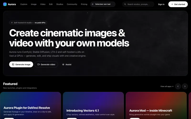De studio van Aurora AI