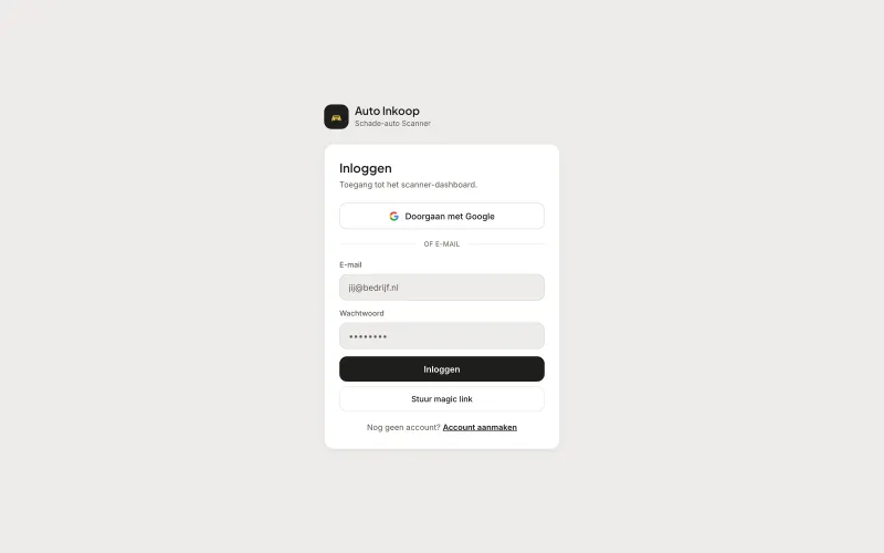 Inloggen bij Auto Inkoop AI
