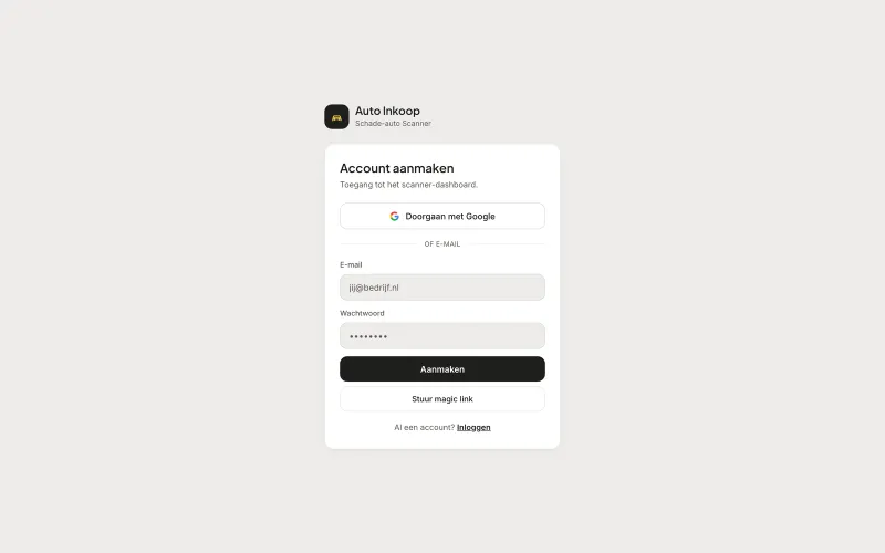Een account aanmaken met Google of e-mail