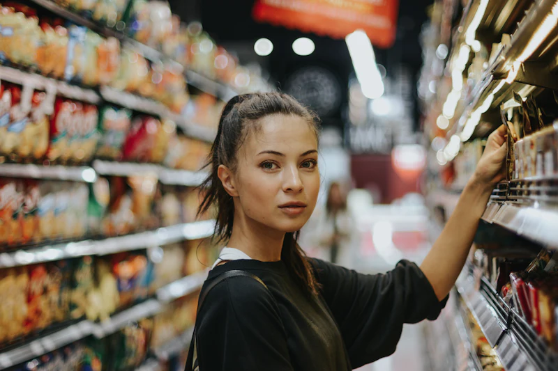Winkelmedewerker vult schappen aan in een supermarkt